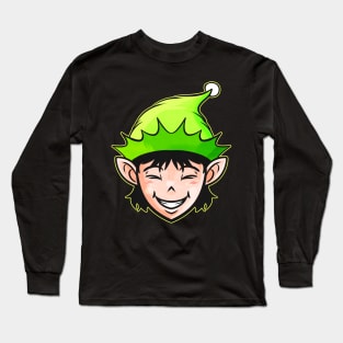 Cute Kawaii Christmas Elf For Christmas Long Sleeve T-Shirt